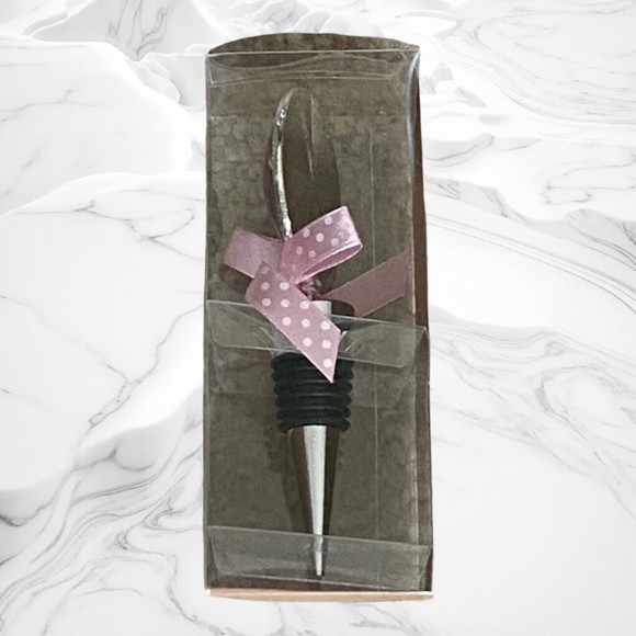 Pink Silver Bottle Stopper Shabby Chic DEI Denis East Int. Entertaining Gift - Picture 4 of 5